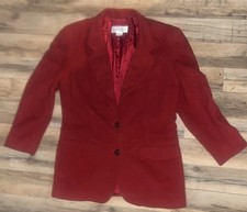 Women s Vintage 1980 s Liz Claiborne Collection Red Wool Suit Jacket Size 6