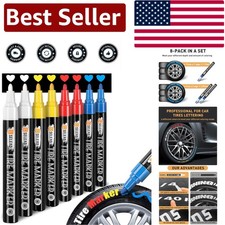 Vibrant and Waterproof Tire Markers - 8-Pack Colored Paint Pens for All Surfaces