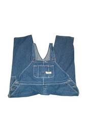 Vintage 70's Big Mac Denim Square Back Bib Overalls Size 59x31U Workwear Navy