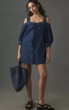 Anthropologie Plenty By Tracy Reece Denim Dress NWT L