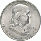 1953-D Franklin Half Dollar AU 90% Silver *8763
