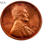 1921 Lincoln Wheat Penny Cent ~~ Gem BU (red)