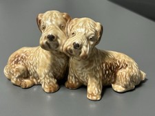 Stunning 100% Genuine Sylvac Rare Matt Beige Joined Sealyham Dogs No 166 Damaged