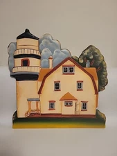 Vintage Large 3-D Lighthouse-Shaped Hanging Wood/Wood-Composite Plaque