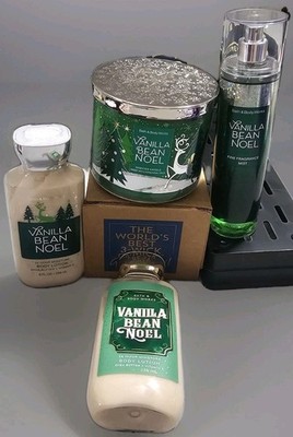 Lot Of 4 Bath & Body Works Vanilla Bean Noel Body Mist Body Lotion And Candle 