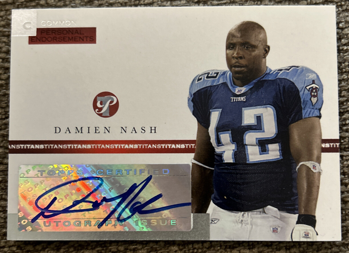 Damien Nash Topps Pristine Personal Endorsements #PECDN Base