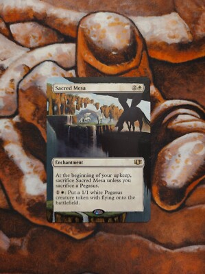 Magic the Gathering Sacred Mesa Hand Painted Unique Custom MTG Altered Art Alter