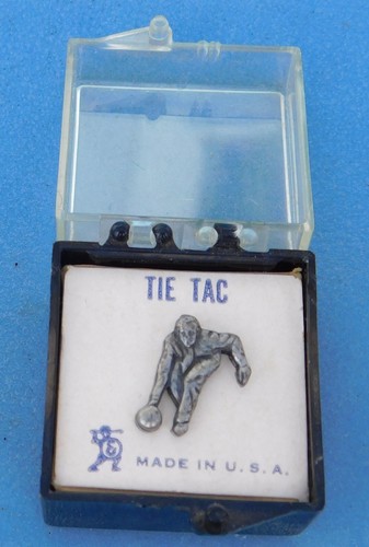 VTG Bowler Bowling Tie Tac Figurine Figural Made in U.S.A.