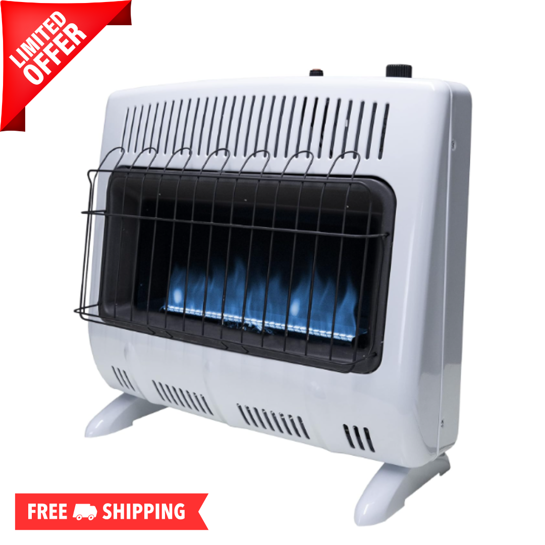 Blue Flame Portable Indoor Propane Heater With Thermostat Blue
