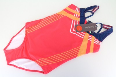 SWEATY BETTY Women Swimwear Medalist S Bright Pink Low Back Straps One Piece