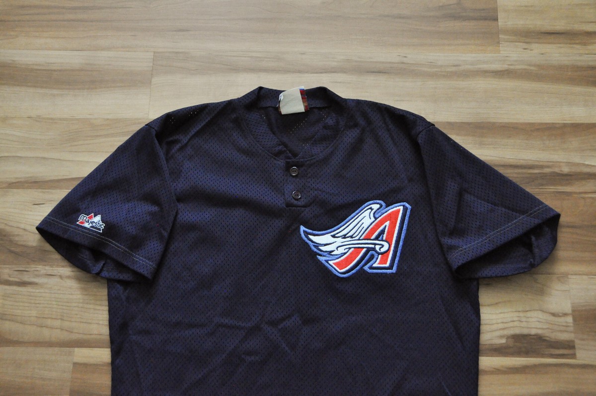 Anaheim Angels Los Angeles Majestic Jersey Blank BP MLB Sewn Wings