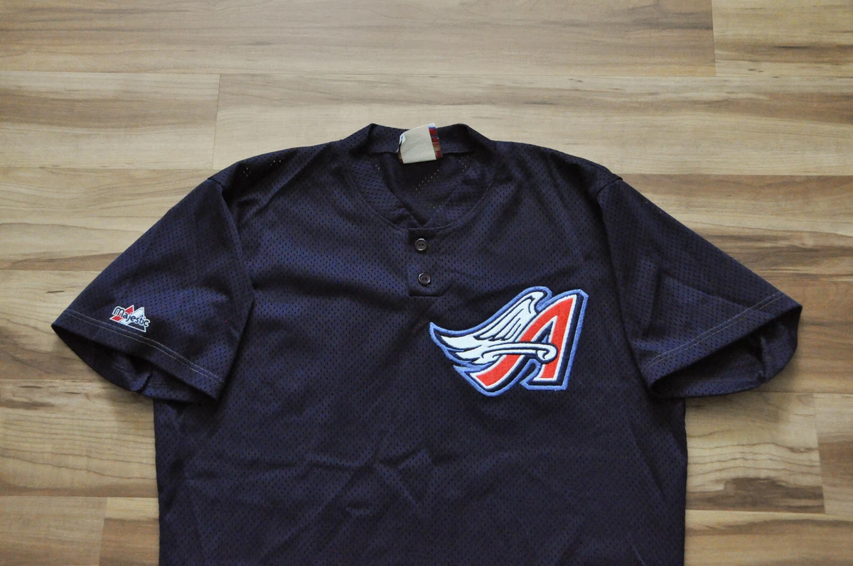 LOS ANGELES ANAHEIM ANGELS red baseball jersey MAJESTIC COOL BASE  men's M