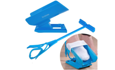 Enfile-chaussettes - Aide Pour Personnes âgées, Enceintes - Bleu - ABS - Neuf