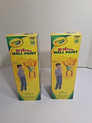 2X Crayola Dry Erase Wall Paint Draw On The Wall Covers 40 SQ. Feet