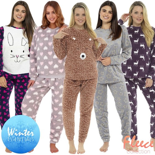 fleece ladies pyjamas set