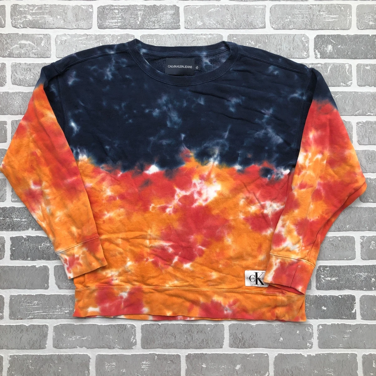 Red tie dye crewneck new arrivals