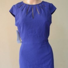 ADRIANNA PAPELL Cap Sleeve Sheath Dress NAVY Size 4 #360 NWT 