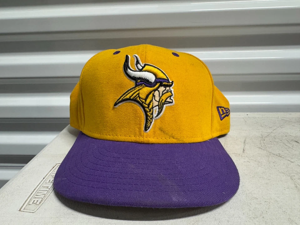 Lote de 3 VIKINGS NEW ERA 59FIFTY NFL 2013 EN CAMPO SOMBRERO AMARILLO AJUSTADO TALLA 7 1/4 Foto 2 de 4