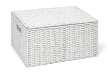 Storage Basket White Extra Large Paper Rope Box With Lid By Arpan