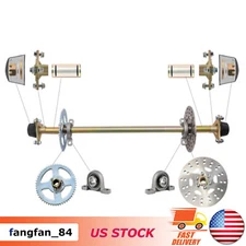 44" 32"29" Go Kart Rear Live Axle Kit, Sprocket & Hub, Brake Assembly