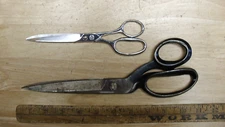 2 Vntg  Scissors, Including Wiss-10-3/8" Dress Maker, & Solingen Germany-7",EXC
