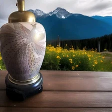 A Elegant Fredrick Cooper Peacock Ginger Jar Table Lamp- A Must Have !