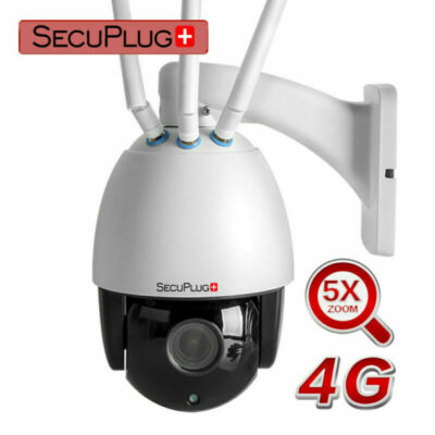 4G SIM-Karte Dome CCTV IP-Kamera PTZ HD1080P 5X Zoom Audio IR 60m TF-Karte Neu
