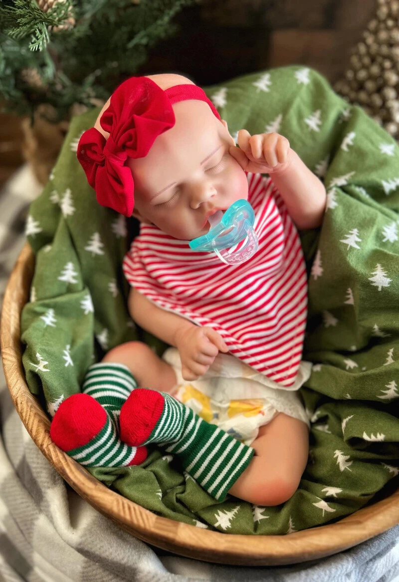 18-inch Weighted 5.6lb Soft Silicone Reborn Baby Girl Doll Christmas Gift