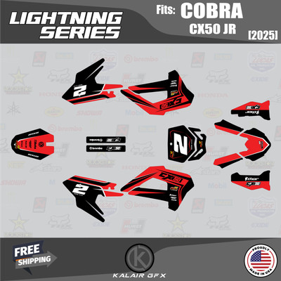 Graphics Kit for COBRA CX50 JR (2025) Lightning Series - RED