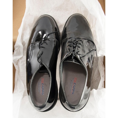 Casquillos Militar Negro Charol Militar Vestido Uniforme Zapatos 9D Nuevo en Caja - Imagen 1 de 6