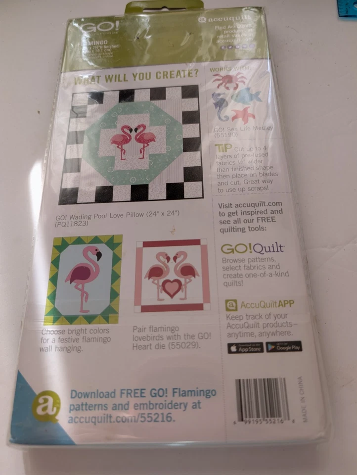 Accuquilt GO! Herramienta de acolchado troquel cortador de tela flamenco 55216 Foto 2 de 2