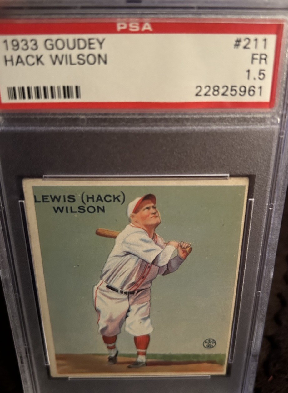 1933 Goudey Big League Chewing Gum - R319 Hack Wilson #211 (RC) PSA 1.5