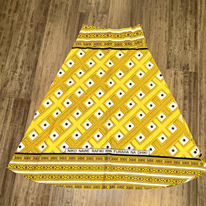 Kenya Anga collection Yellow Cotton Woven Kanga Wrap Skirt Women's Size 6/8