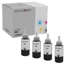 Compatible Ink Cartridge Replacements for Epson 744 664 4pk Black