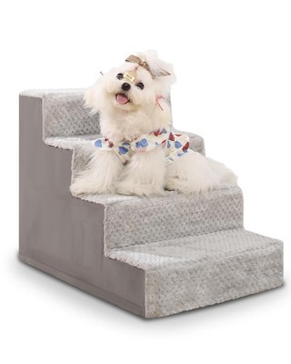 Dog Stairs for Small Dogs,17.5'' H,4-Step Dog Steps for High Bed Couch and Sof...