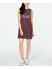 MICHAEL MICHAEL KORS Womens Purple Sleeveless Jewel Neck Short Shift Dress S