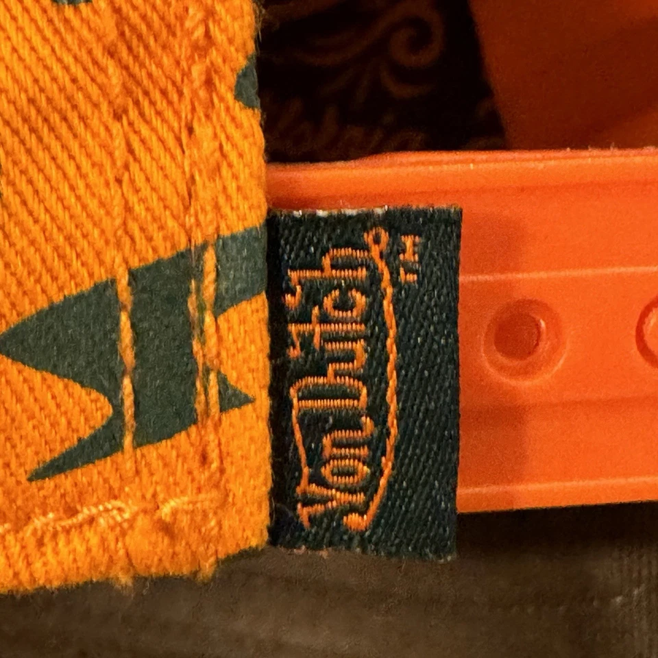 Raro sombrero de camionero Von Dutch naranja/amarillo camuflaje Snapback - ropa de calle Y2K nuevo sin etiquetas Foto 4 de 4