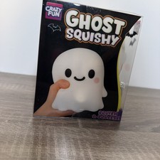 RMS Crazy Fun Five Below VIRAL Ghost Squishy Squeeze Toy, White/Purple Bow NEW