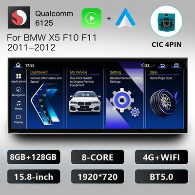 Ultra Narrow 15.8 Inch Android Radio 128G for BMW 5 Series F10 2011-2012 Carplay