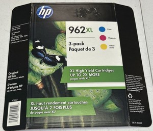 New HP 962XL 3JB36BN Yellow, Cyan and Magenta Ink Cartridge