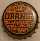 Vintage Orange Drink Coca-Cola Bottling Co. Asheville NC. Cork Lined Bottle Cap