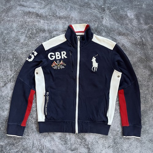 Vintage Polo Ralph Lauren Zip Hoodie Men’s Size M GBR 63 Logo Full Zip