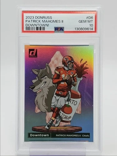 PATRICK MAHOMES II 2023 DONRUSS DOWNTOWN CASE HIT SSP CHIEFS PSA 10 Q4549