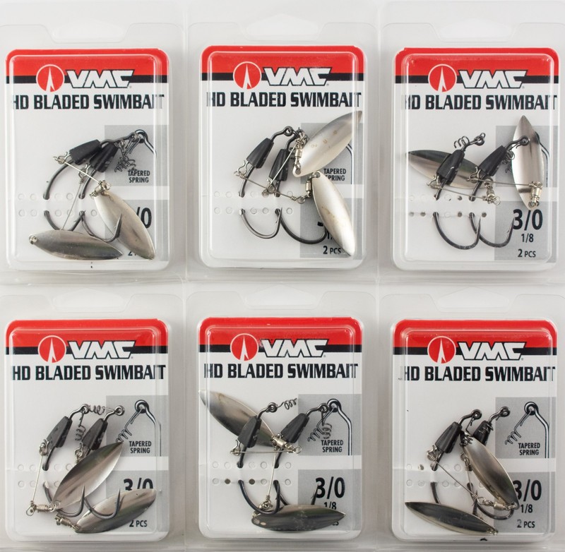 (LOT OF 6) VMC HD BLADED SWIMBAIT HOOK 1/8OZ 3/0 HDWSBW18#3/0BNPP F7100