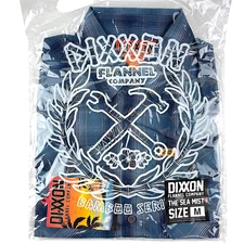 Dixxon Flannel "Sea Mist" Men's MEDIUM Blue Gray Plaid Bamboo Short Sleeve