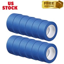 12 Rolls Blue Painters Tape Bulk Multi Pack Safe Paint Paper-Blue,2 Inch X 55 Ya
