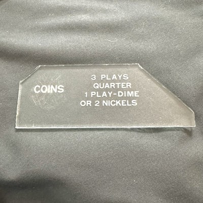 Seeburg 3W1 Wallbox Coin Entry Glass 3 Plays Quarter 1 Play Dime 2 Nickels Orig
