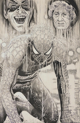 Original Spider-Man Death of Aunt May OOAK 11x17 Pencil Art Green Goblin Tribute