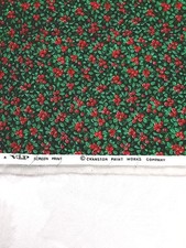 VIP Cranston Print Works Fabric Quilted Small Holiday Floral Berries 2 Yds