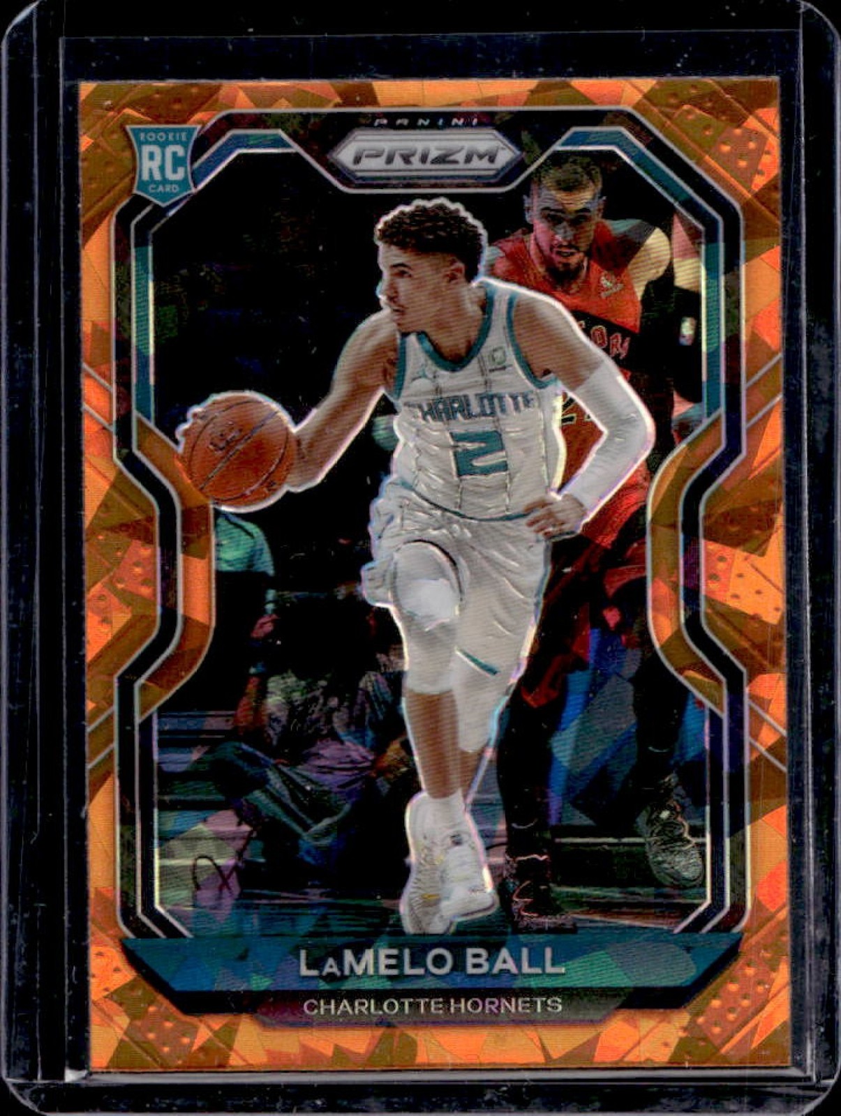 2020-21 Panini Prizm LaMelo Ball RC Orange Ice Prizm Rookie #278 Hornets